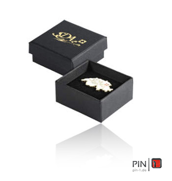 Stamped pins with hard enamel colour inlays