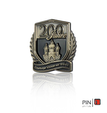 Stamped pins with antique finish